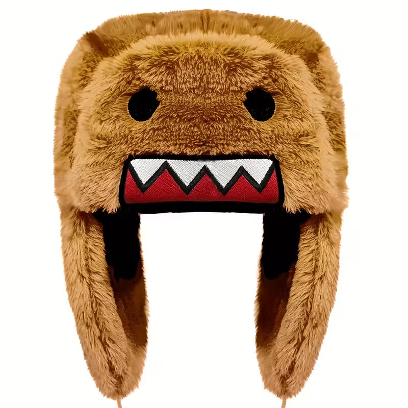 Fuzzy Monster Hat with Teeth